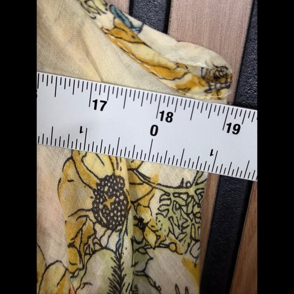 Free People Tunic Tank Top M / L Womens Ivory Floral Scoop Neck Frayed - Picture 3 of 5